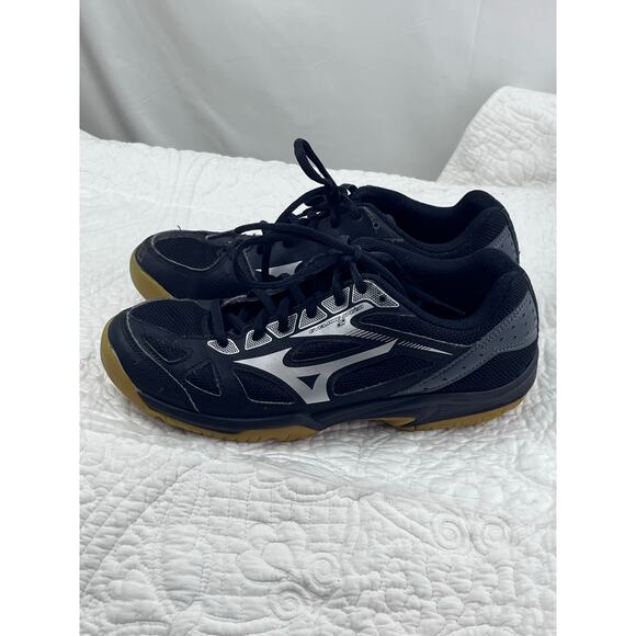 Mizuno Women 9 Black/Gray Cyclone Speed 2 Lace Up Athletic Pickleball Sneakers - Picture 9 of 10